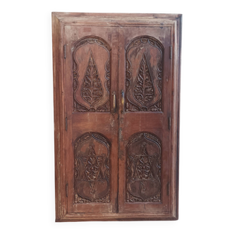 Old cupboard doors, beech wall bookcase (1)