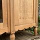 Asymmetrical Art Deco glass-fronted Parisian wardrobe in raw oak, 1930.