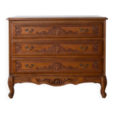 Louis XV style wooden chest of drawers with 3 drawers