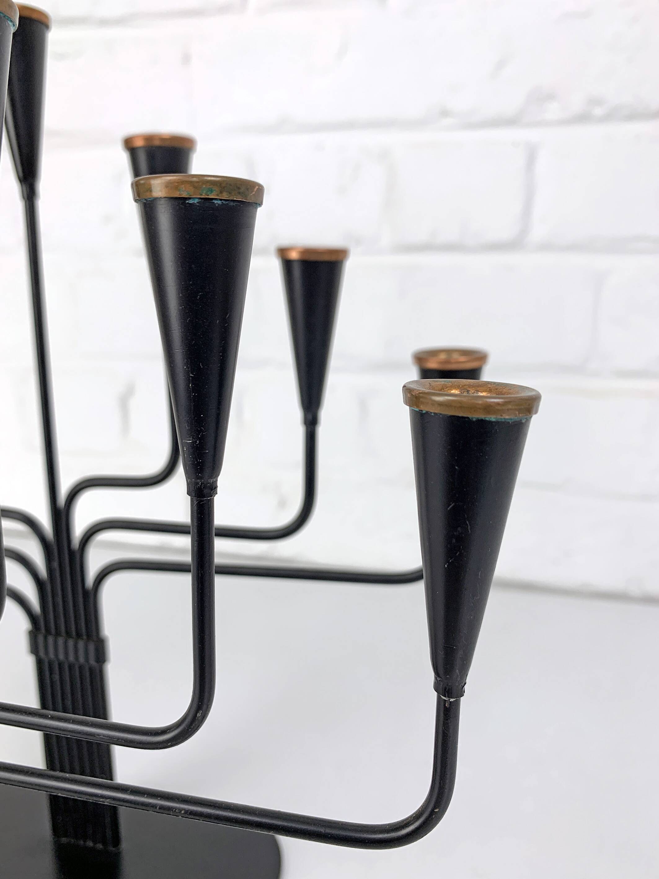 Pair of candelabra by Gunnar Ander for Ystad Metall, Sweden, 1950s.