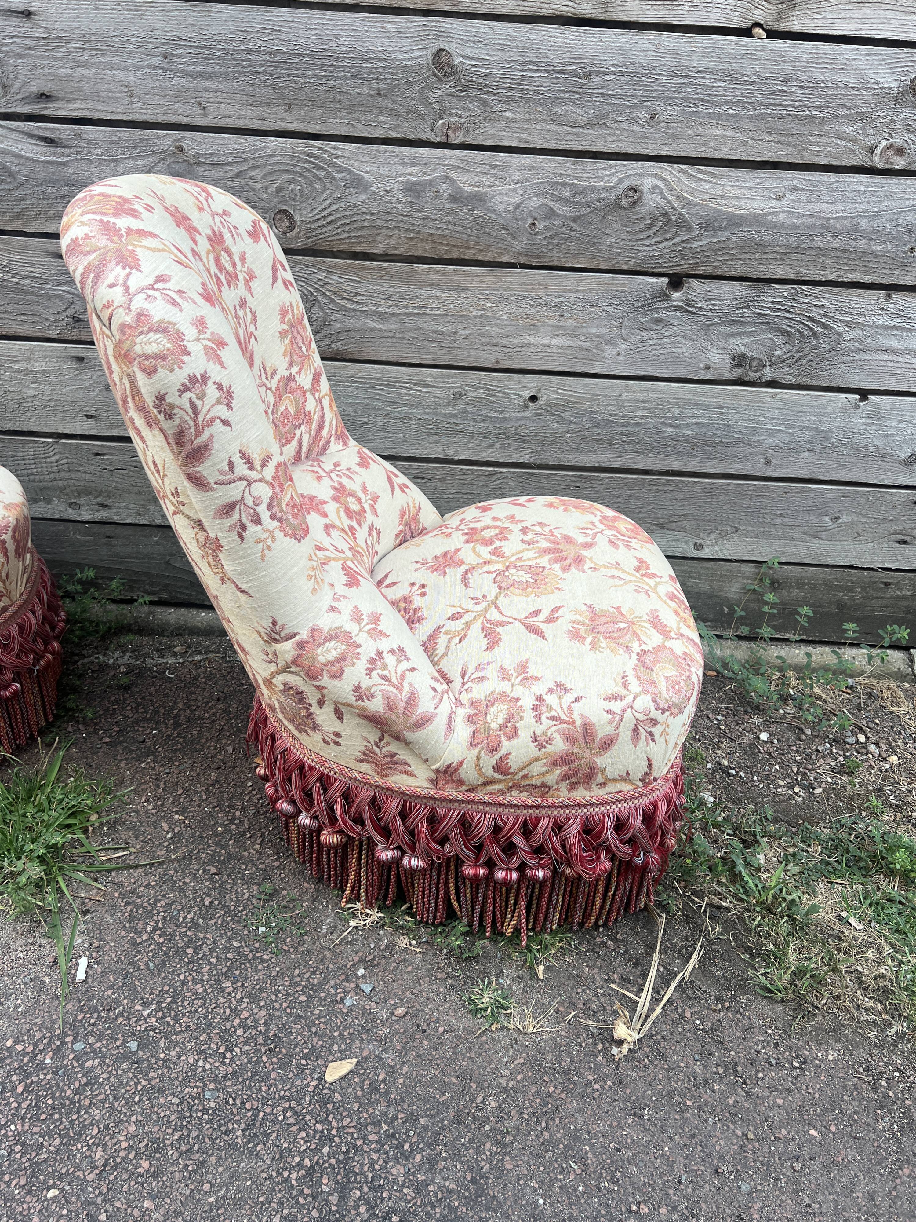 Armchair and pouf in Napoleon III style, Jean Roche