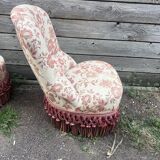 Armchair and pouf in Napoleon III style, Jean Roche