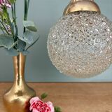 Vintage globe pendant light in molded glass