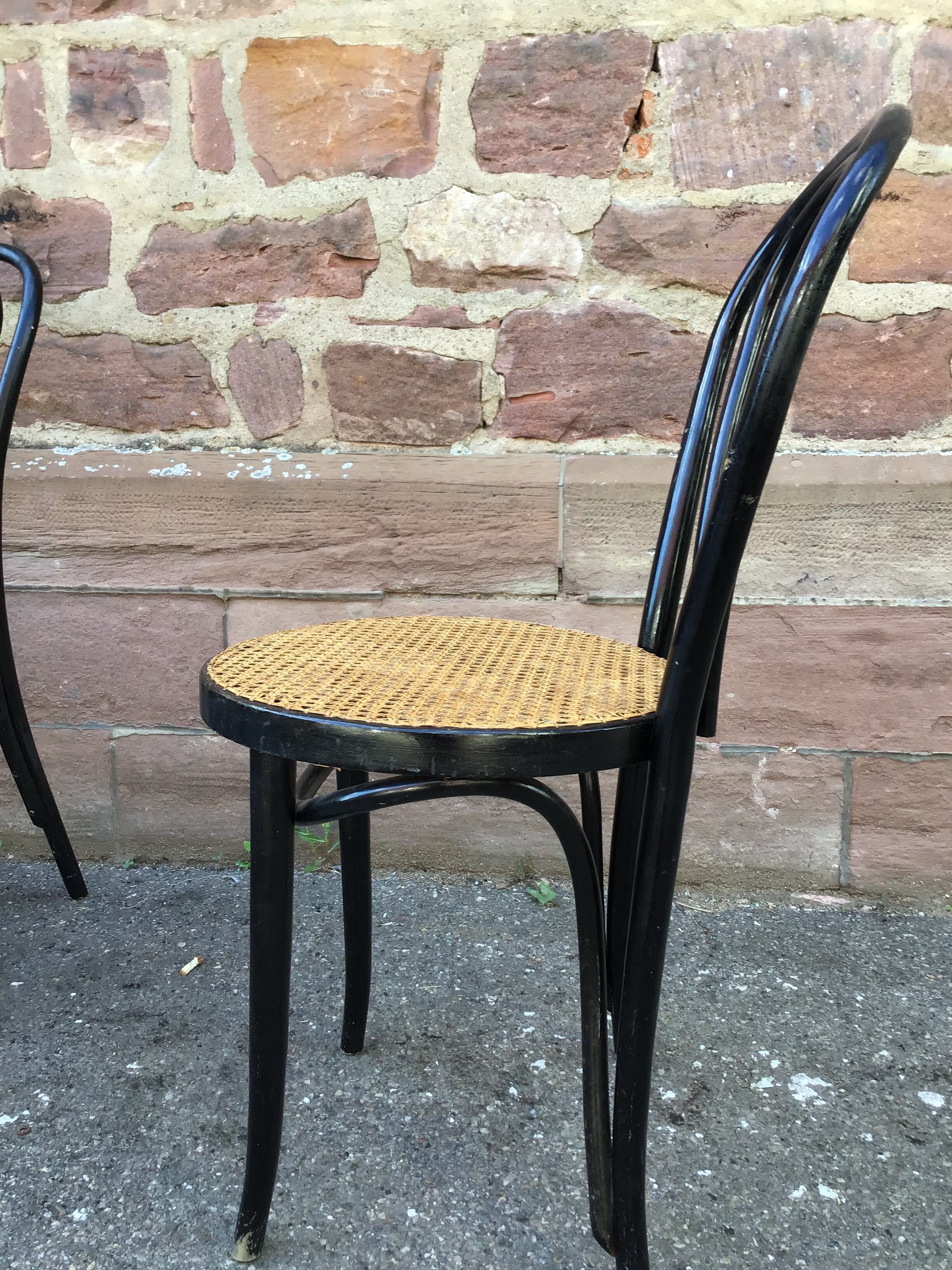 4 Viennese chairs curved wood Tuna blackened wood