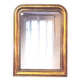 Old large Louis Phillipe mirror, gilded with gold leaf - Emilien"