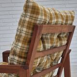 1970s, Danish lounge chair, original condition, furniture wool fabric, teak wood.