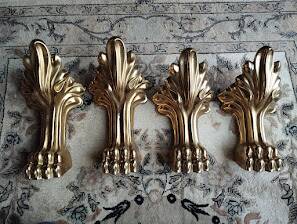 Set of 4 solid bronze furniture legs – new