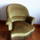 Art Deco green velvet toadstool armchair