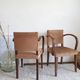 Pair of vintage bridge armchairs-circa 1960-wood and velvet