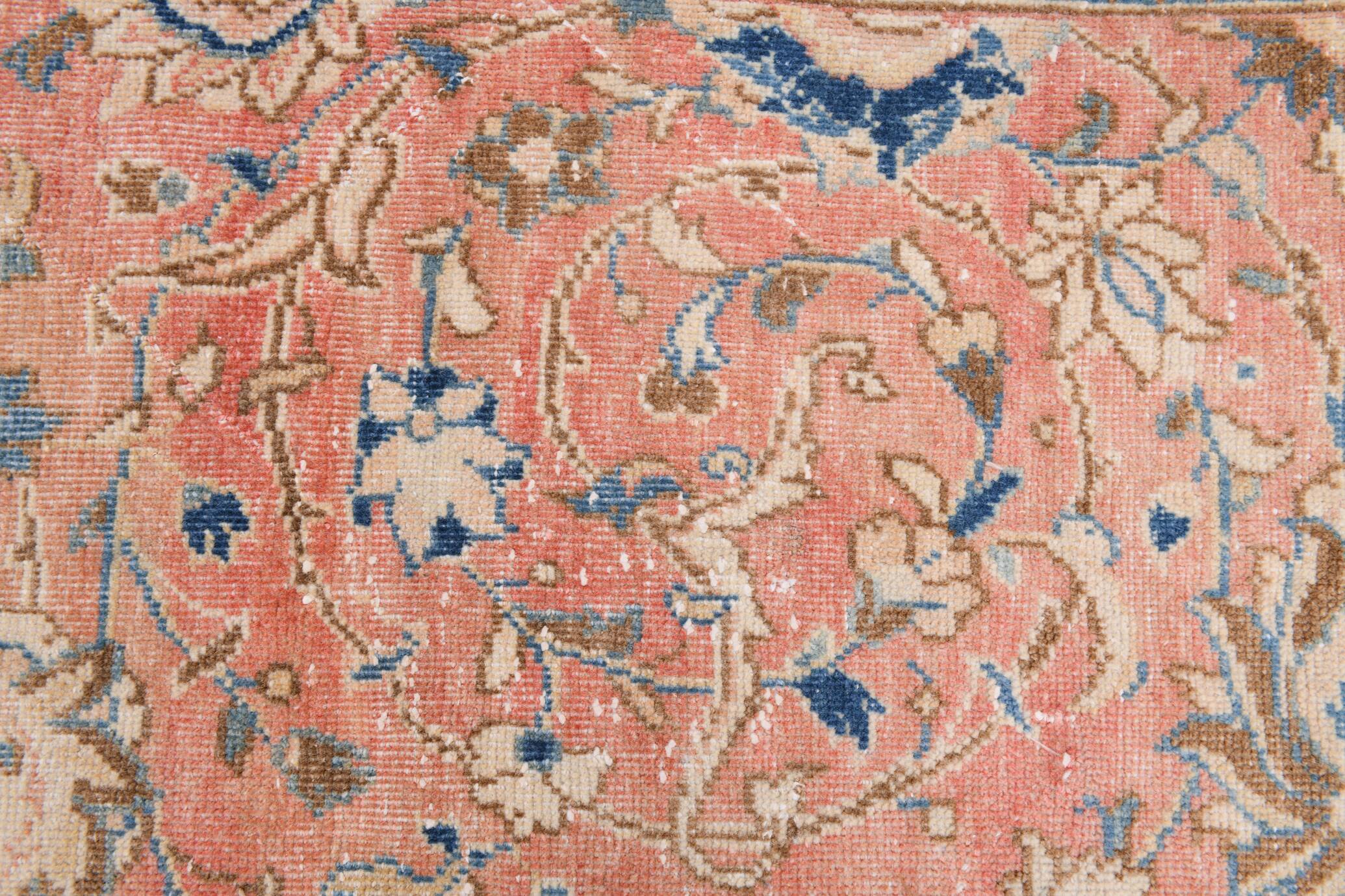 Tapis persan classique rose et bleu 9x12, 280x382 cm