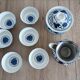 Gaiwan traditional chinese tea set in blue and white porcelain