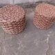 Paire de poufs en corde tressé années 70'S