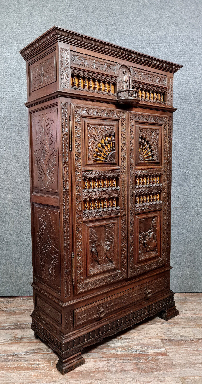 Breton cabinet nineteenth century oak around 1850 1880