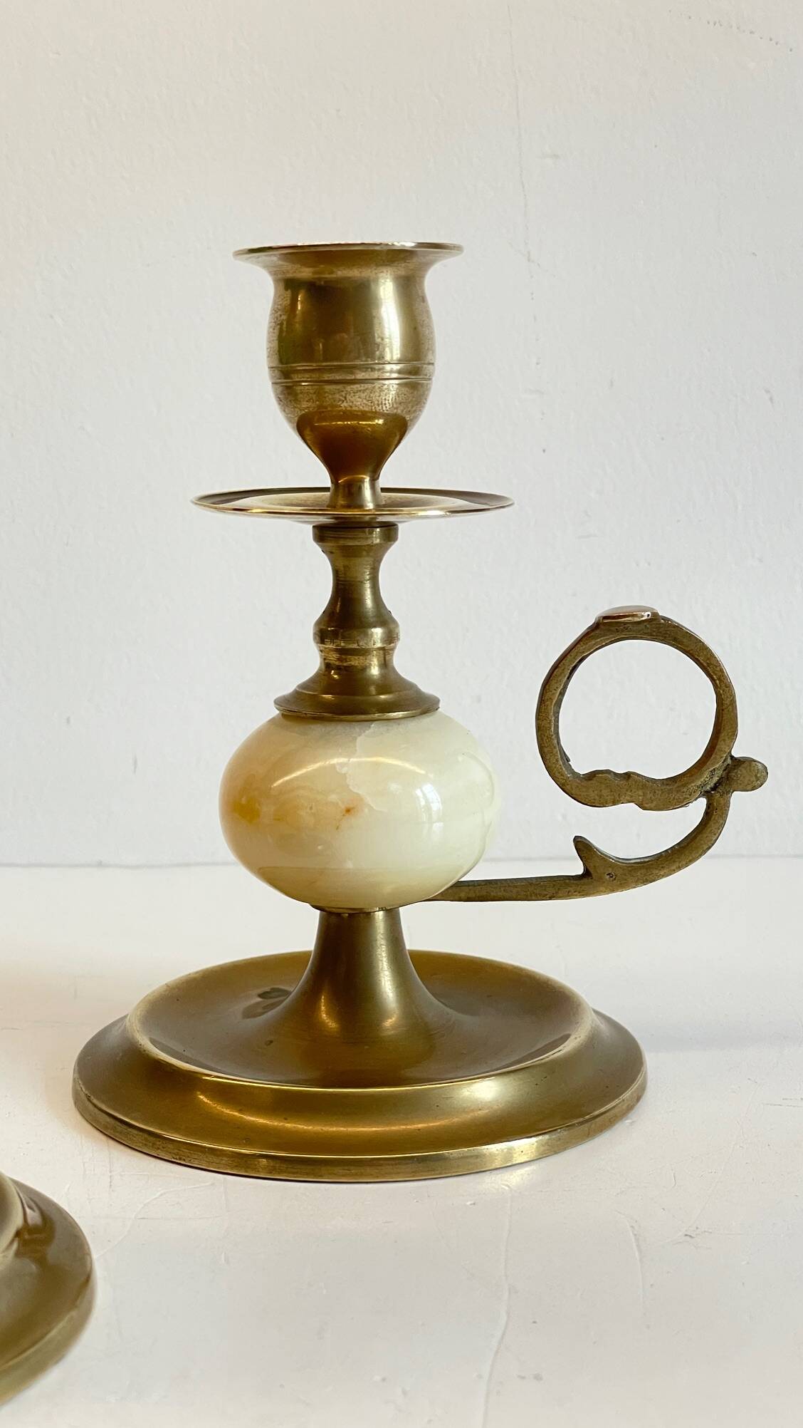 BOUGEOIRS Vintage Onyx Marble and Brass