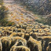 Tableau HST "Paysage aux moutons" signé Lucien Michon (né en 1887)