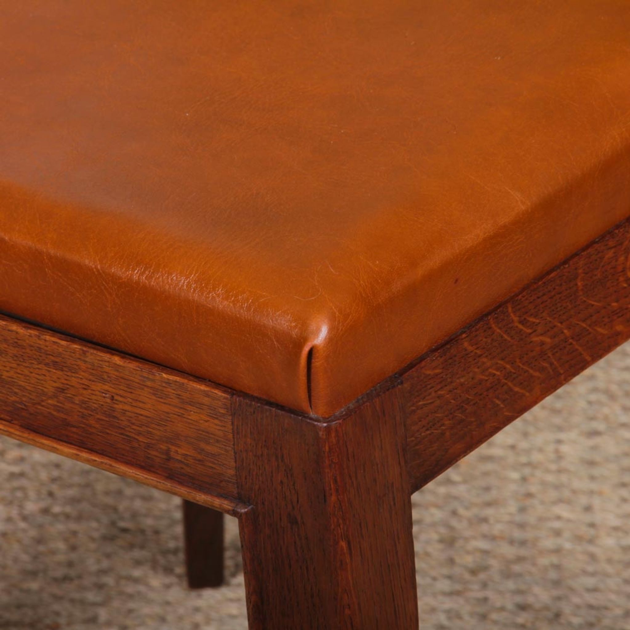 Set of 6 oak chairs in the style of Jean Pascaud, 1940.