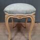 Pouf laqué blanc style Louis XV