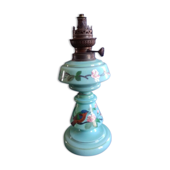 Ancient lamp in celadon green opaline