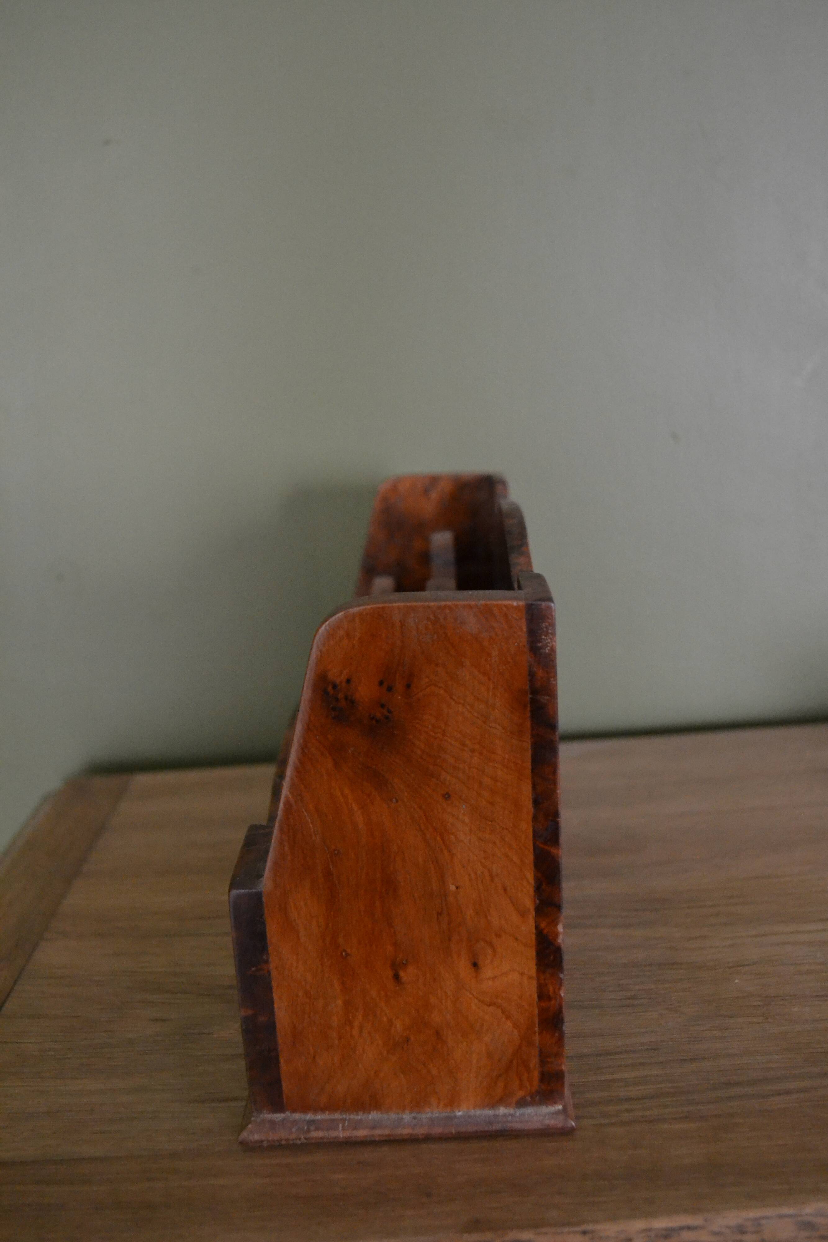 Burl wood mail holder