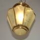 French Vintage Art Deco Glass Ceiling Light Green Frosted & Patterned Glass