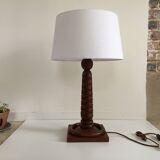 Lampe art déco palissandre sculpté