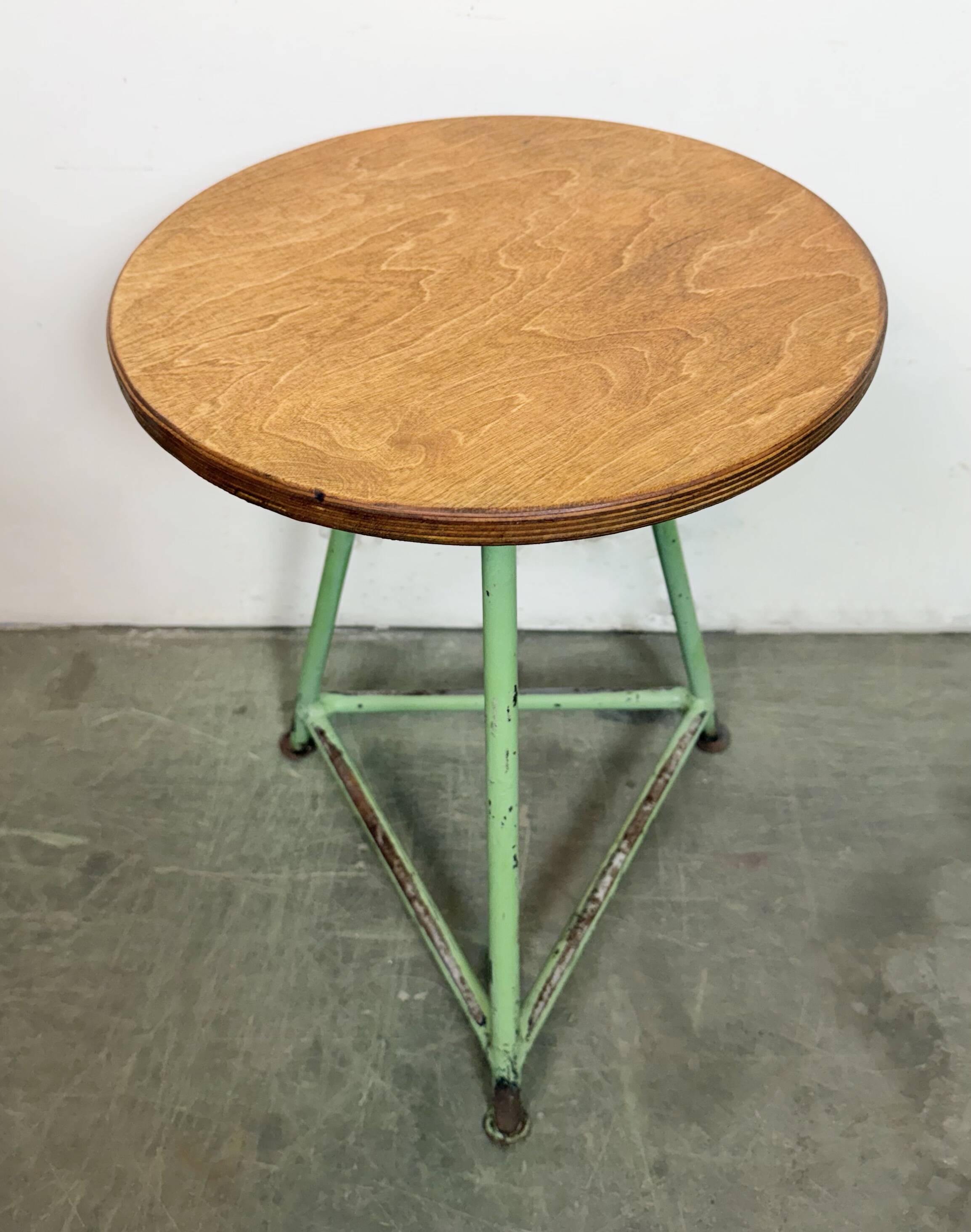 Green Industrial Workshop Stool, 1960s