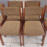 Suite of 6 vintage Baumann dining chairs 1970