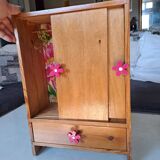 Pop doll toy wardrobe for children wooden furniture 1960 france for room decoration