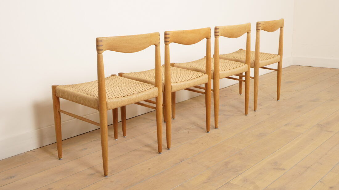 4 x dining chair | Bramin | H.W. Klein | Soaped oak | Restored