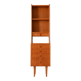 Fine teak bookcase with drawers