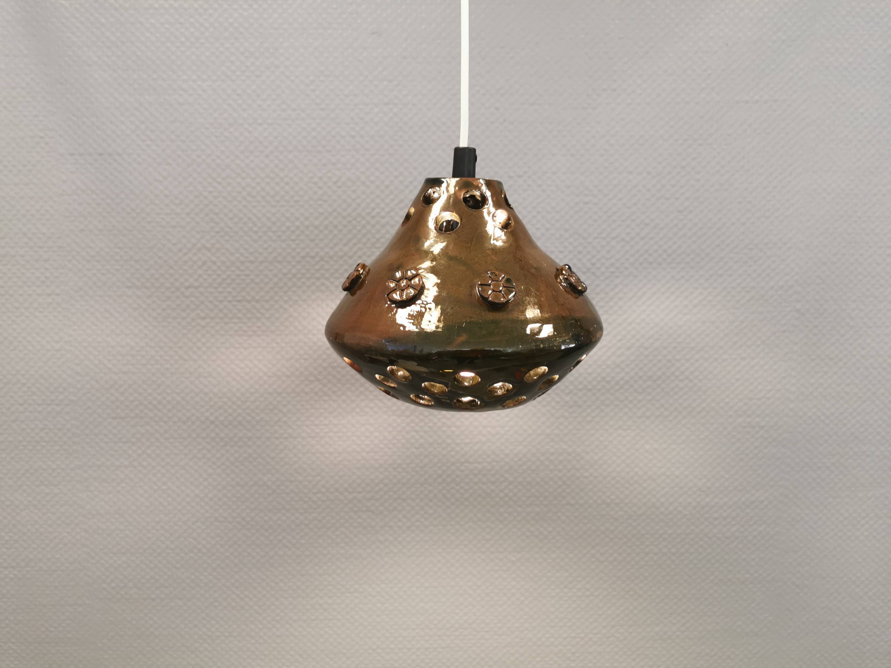 Small ceramic hanging lamp, Danish from the 1960s-1970s