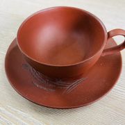 Set of 6 Cups and Japanese Terracotta Saucers