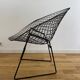 HARRY BERTOIA armchair for KNOLL "Diamond" in black metal. Old edition. Condition of use.