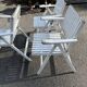Set of 3 vintage folding garden armchairs
