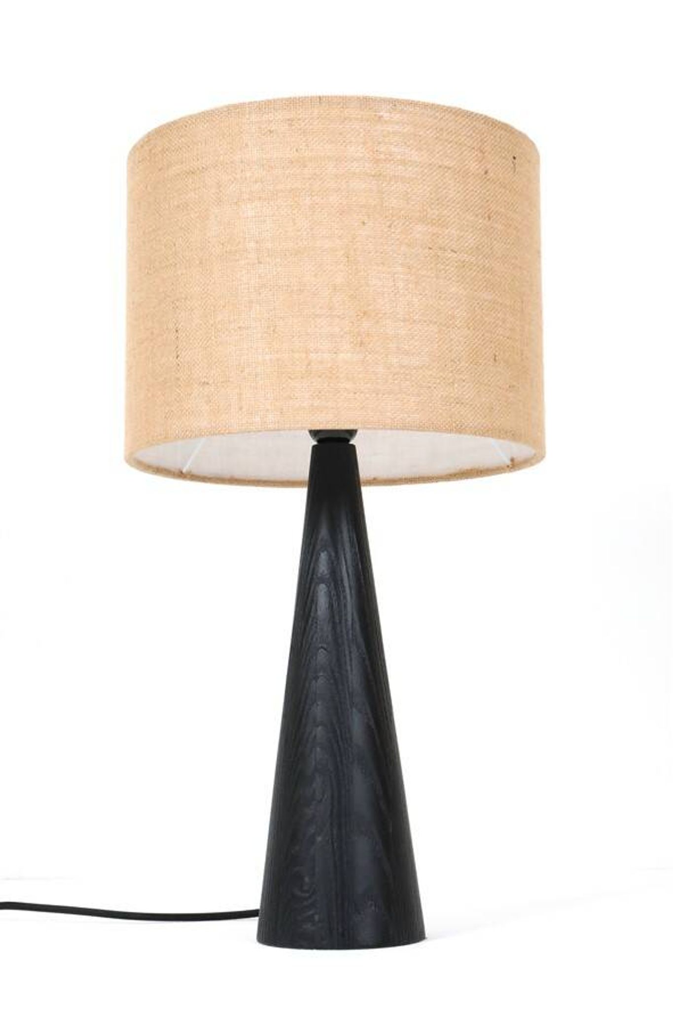 Rare black Theodor Skjøde Knudsen table lamp / Skjern / Mid-century Danish modern design / 1960s / 1970s