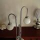 Lampadaire  chromé 3 boules 1970 vintage