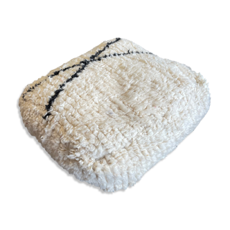 Coussin marocain berbere beni Ouarain noir et blanc