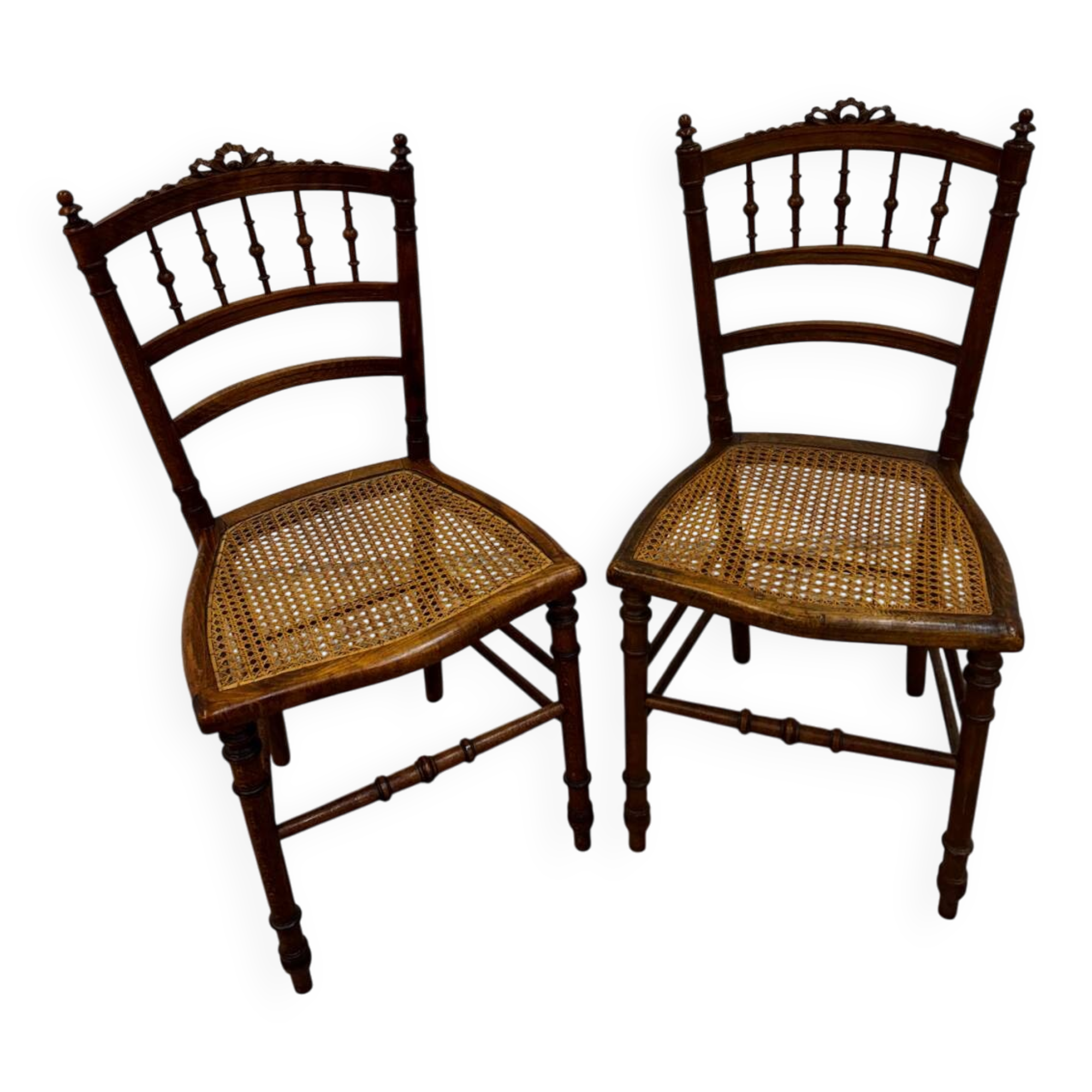 2 caned flying chairs Louis XVI
