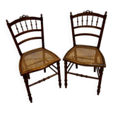 2 caned flying chairs Louis XVI