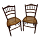 2 chaises volantes cannées Louis XVI