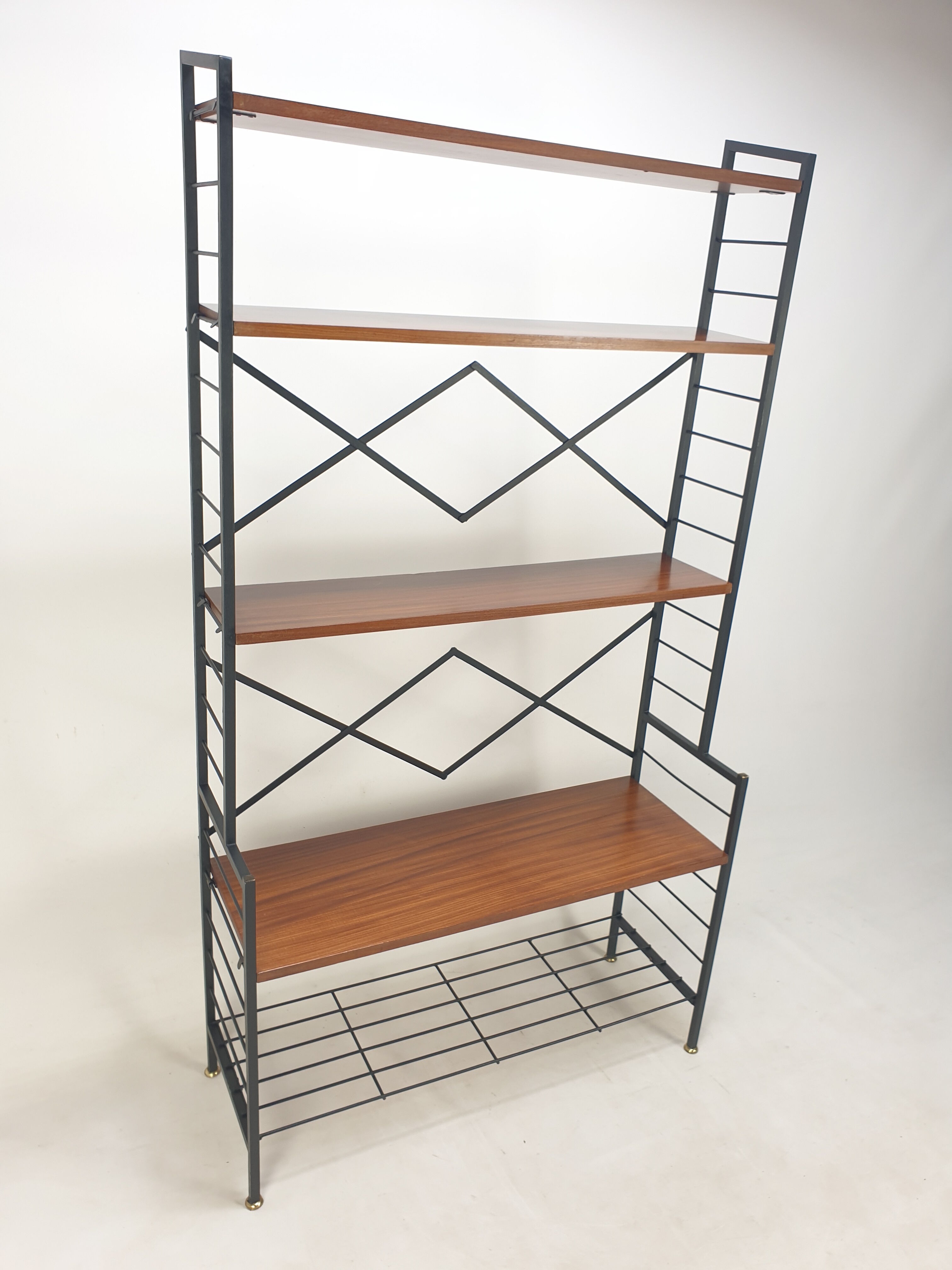 Italian Free Standing Teak Shelving Unit, 1950's