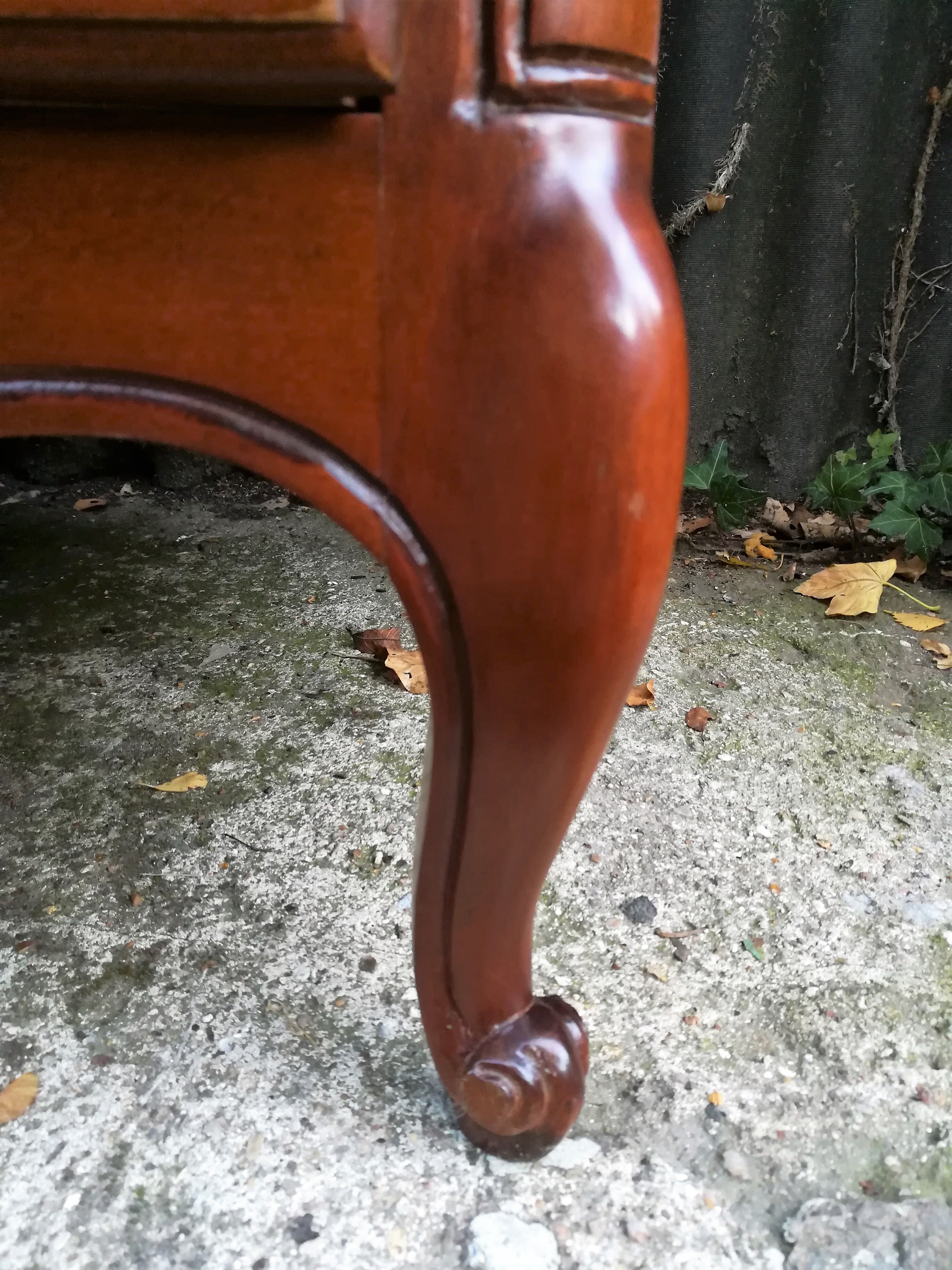 Louis XV style crossbow chest of drawers in cherry wood