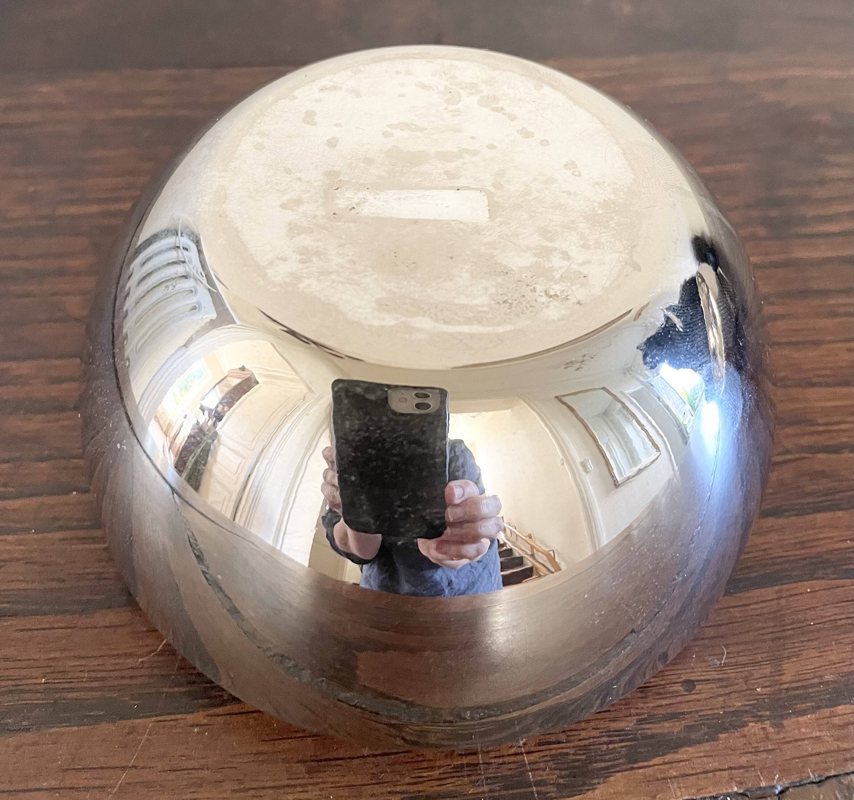 Silver metal apple box