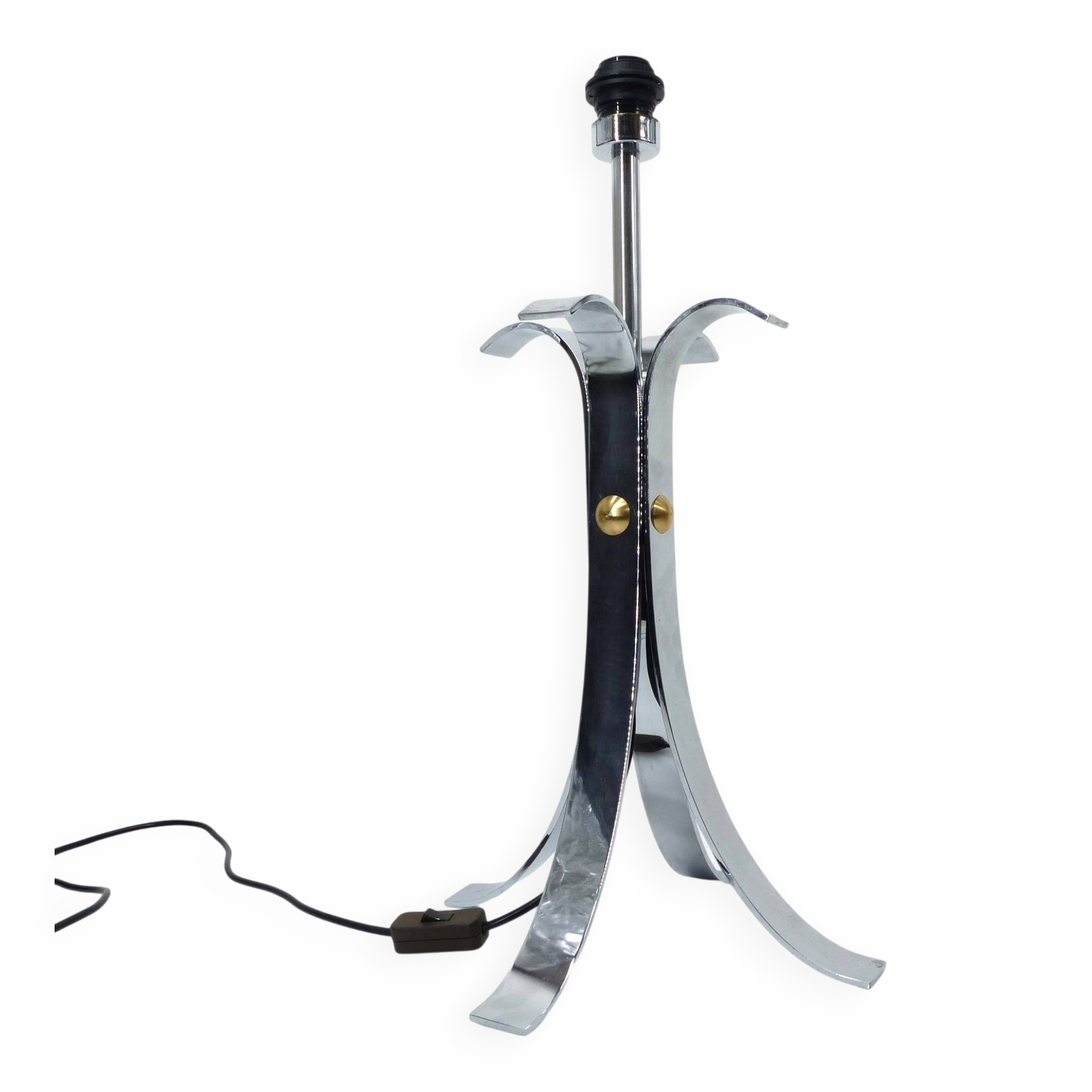 Space Age 1970 chrome steel four-legged lamp base