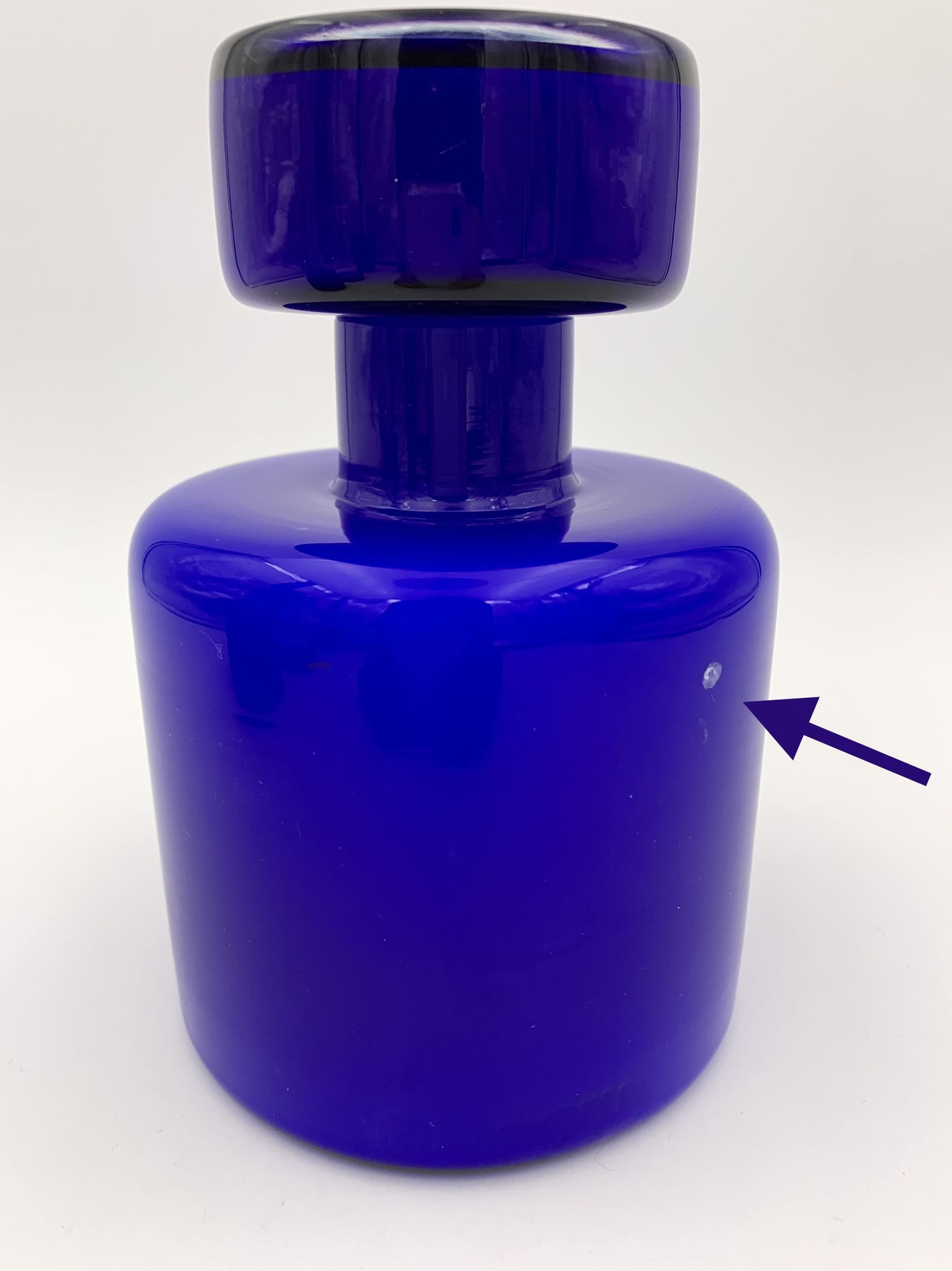 Set of glass bottles, toilet pad, Klein blue - 20th century