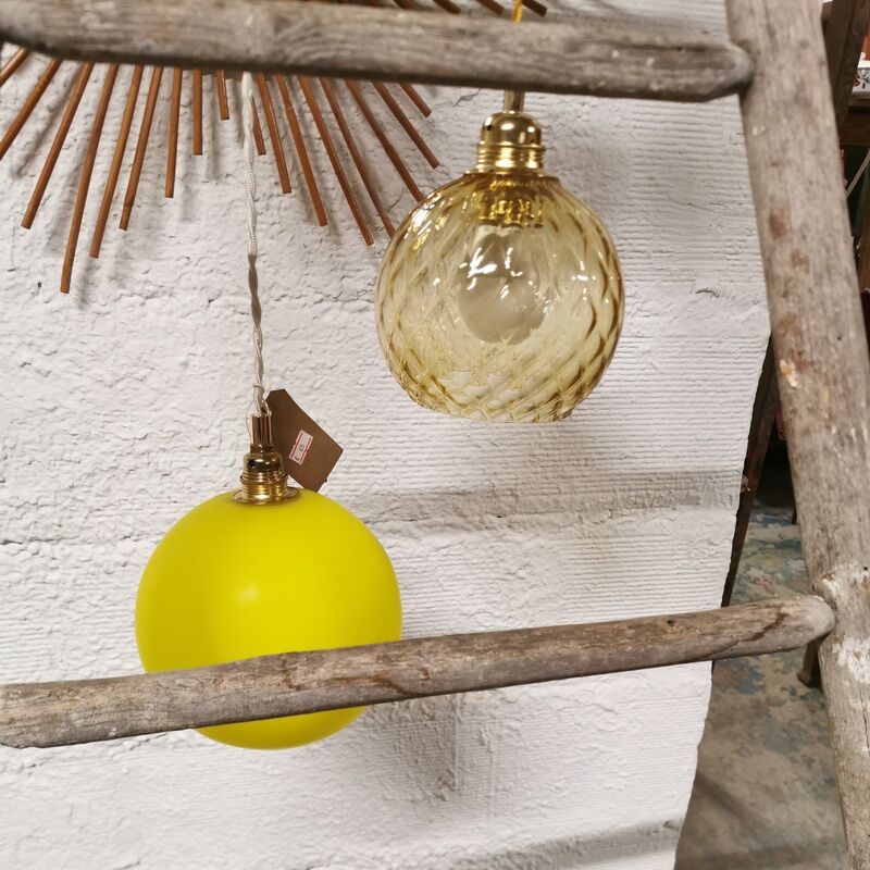 Vintage opaline yellow lamp