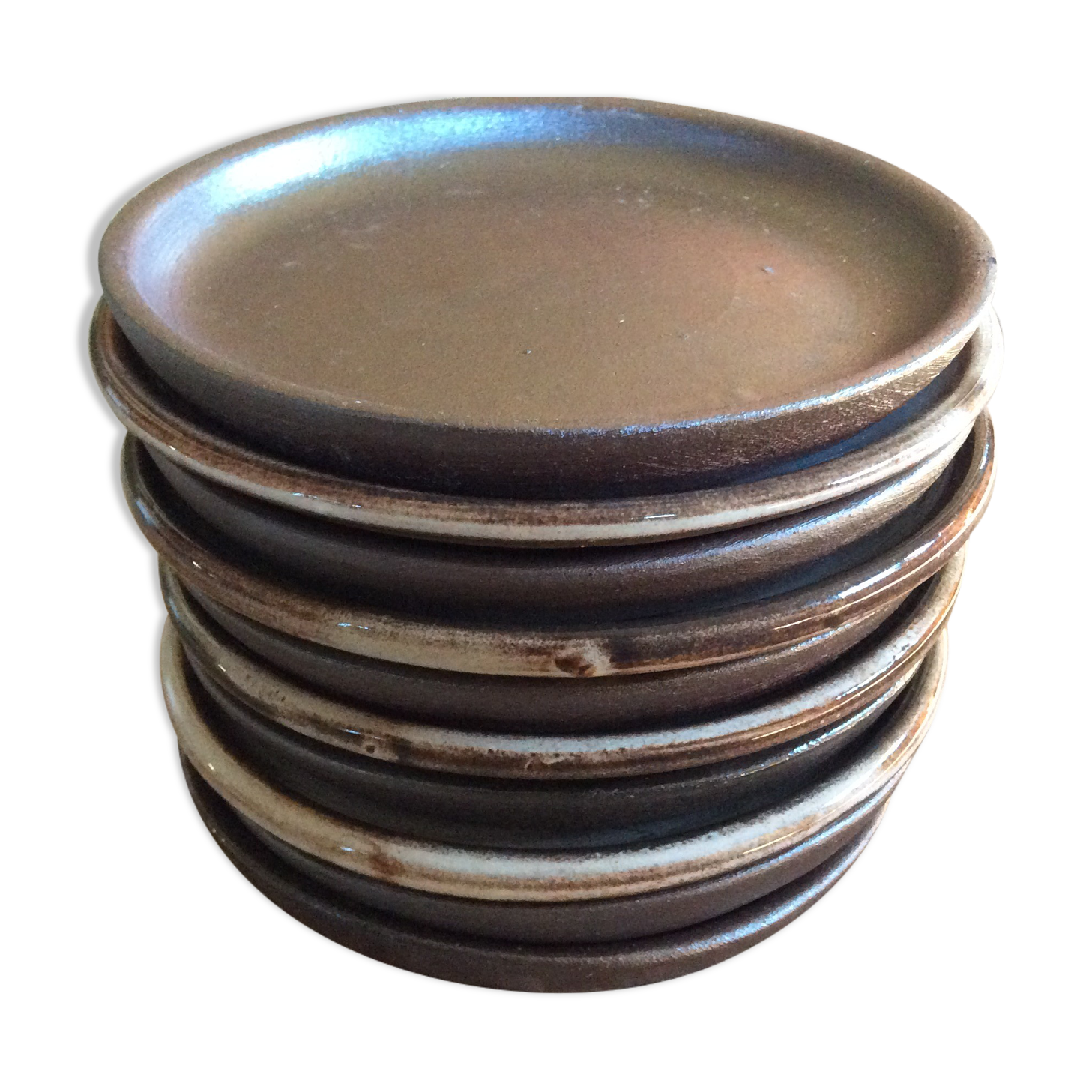 Set of 10 stoneware plates