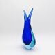 Large Murano Vase Flavio Poli Sommerso Blue Cobalt Turquoise 31.5cm