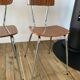 Trio of chairs in icy brown formica 70s