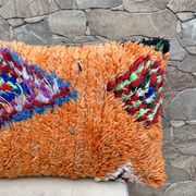 Vintage Berber Kilim cushion cover: Moroccan wool cushion.